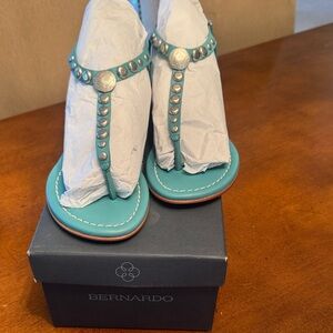 Bernardo Women's Turquoise Studded Sandals